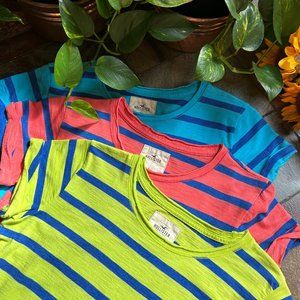 Bundle of 3 NEW Hollister Striped Tees